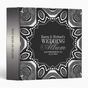Classeur Argent Noir & Blanc Tribal Love Mariage Album