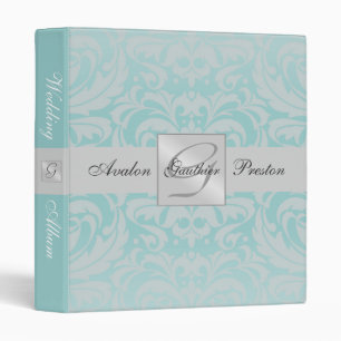Classeur argenté et turquoise d'album de mariage
