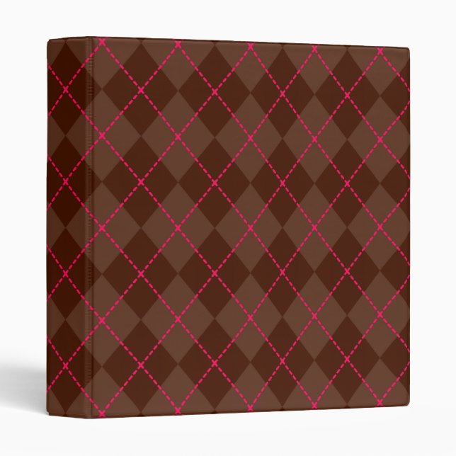 Classeur Argyle Marron Vintage (Devant/Côté)