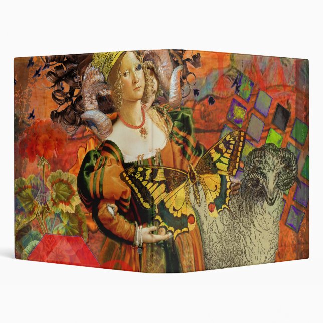 Classeur Aries Orange Woman : Collage d'art antique gothiqu (Arrière-plan)
