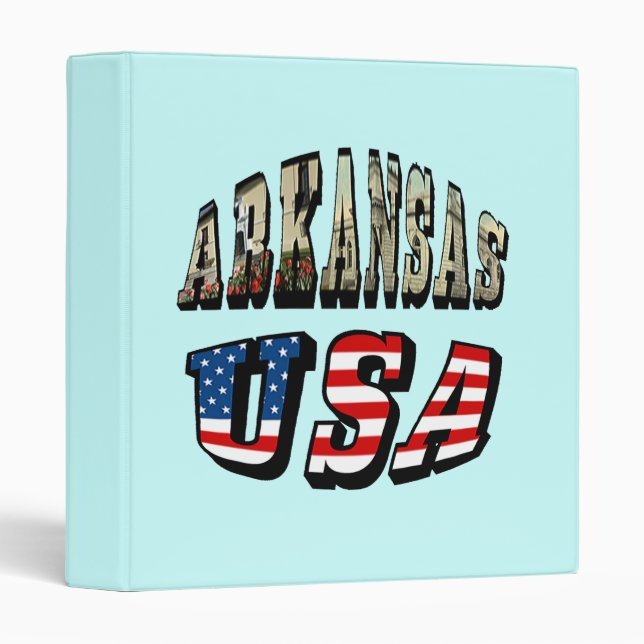 Classeur Arkansas Picture et USA Flag Text (Devant/Côté)