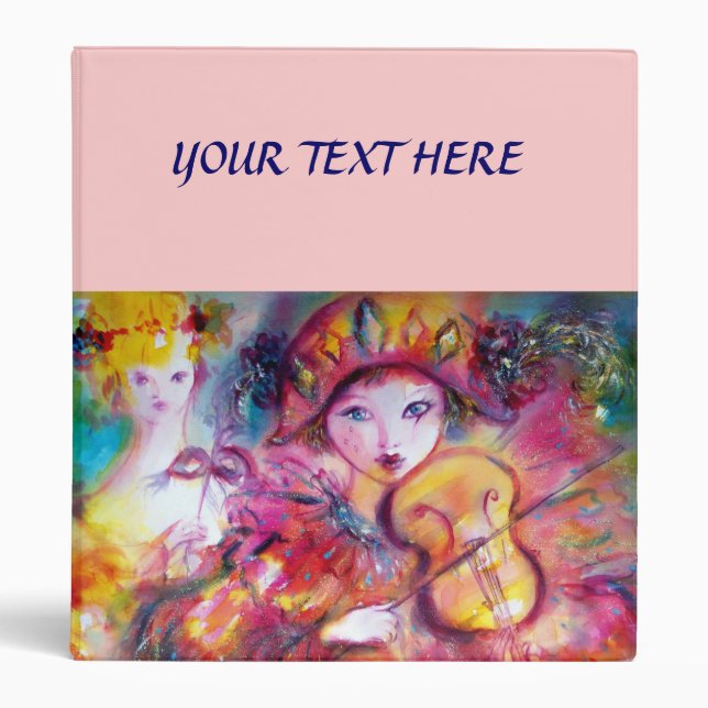 Classeur ARLECCHINO ET COLOMBINA / Masques de carnaval véni (Devant)