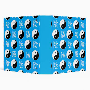Classeur Arrière - plan bleu Motif chinois Yinyang