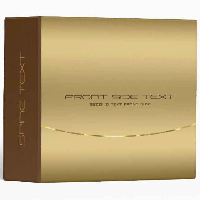 Classeur Arrière - plan d'or métallique simple moderne (Devant/Côté)