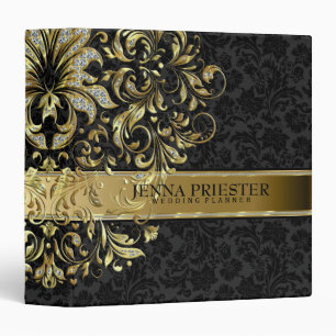 Classeur Arrière - plan noir Faux Parties scintillant & Or 