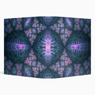 Classeur Art abstrait de motif fractal 3D bleu violet rose