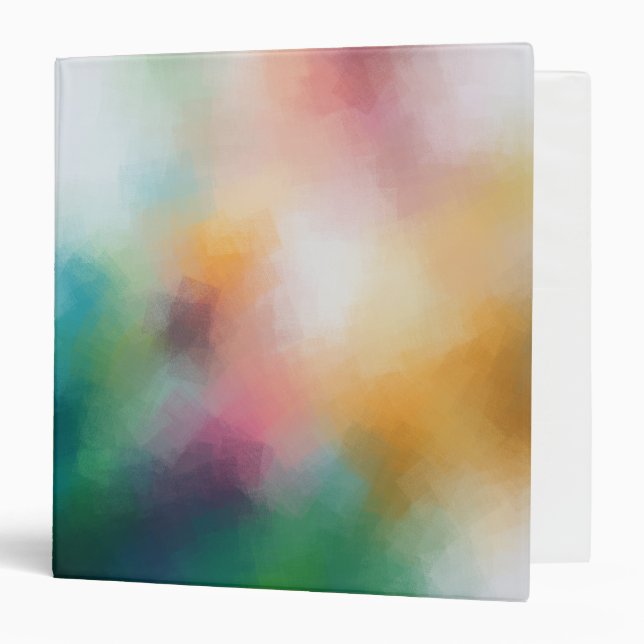 Classeur Art Abstrait moderne et tendance Rouge Jaune (Devant/Intérieur)