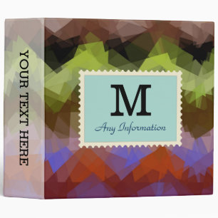 Classeur Art Abstrait Mosaïque Monogramme Personnalisé #4