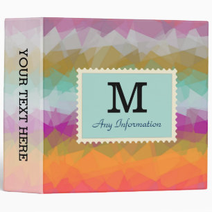 Classeur Art Abstrait Mosaïque Monogramme Personnalisé #55