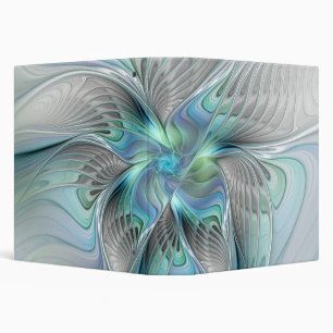 Classeur Art abstrait papillon bleu vert fantasy fractal