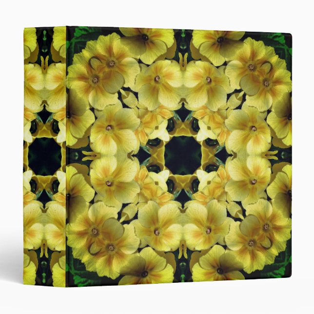Classeur Art Abstrait Primrose Fleurs Nature (Devant/Côté)