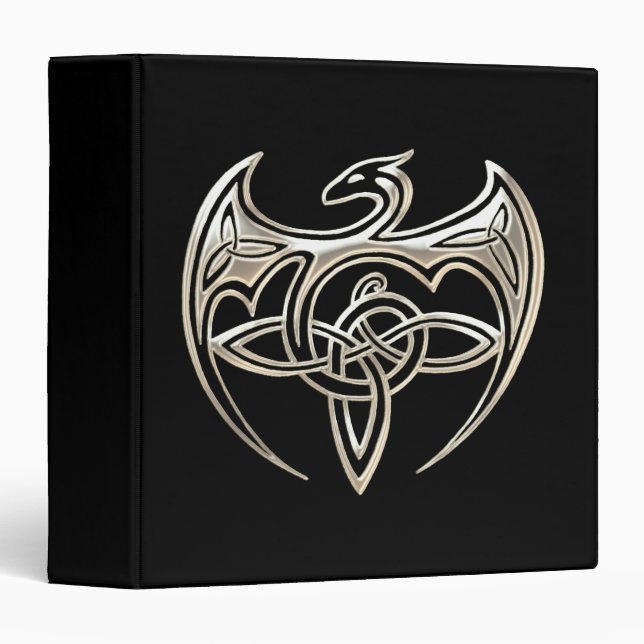 Classeur Art Célèbre De La Trine Du Dragon Argent Et Noir (Devant/Côté)