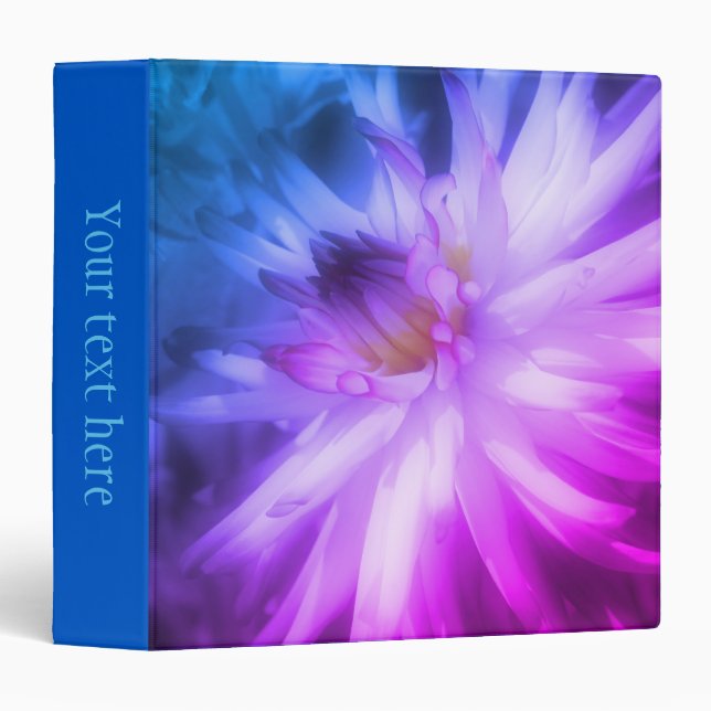 Classeur Art de fleur de dahlia personnalisé (Devant/Côté)