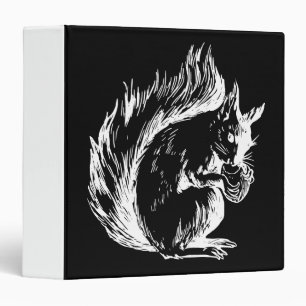 Classeur Art de l'écureuil noir et blanc