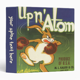 Classeur Art de l'étiquette vintage Lapin de boxe, Carottes