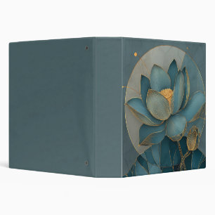 Classeur Art de ligne géométrique fleur de lotus sarcelle e