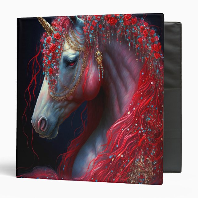 Classeur Art de l'Imaginaire de la licorne rouge