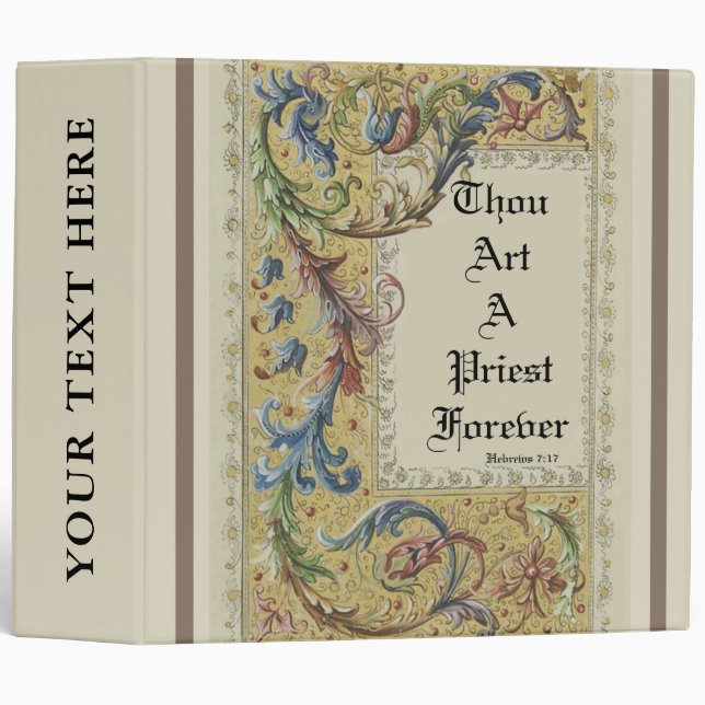 CLASSEUR ART DE MILLE UN PRÊTRE POUR TOUJOURS (Devant/Côté)