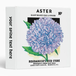 Classeur Art de pochette de graines vintage, fleurs d'aster