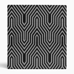 Classeur Art Déco géométrique - noir et blanc