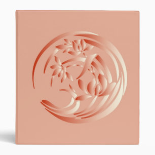Classeur Art Déco Lily motif - corail orange