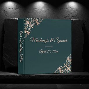 Classeur Art déco rétro   Green Rose Gold Photo Scrapbook