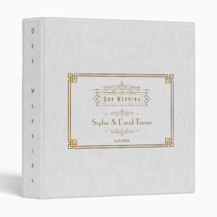 Classeur Art Déco White Gatsby 1920 Mariage Album photo
