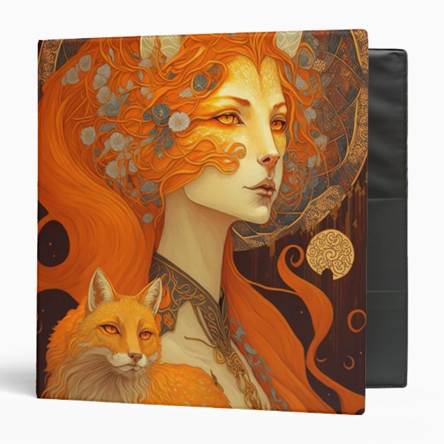 Classeur Art d'Imaginaire féminin Fox (Devant/Intérieur)