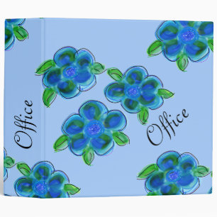 Classeur Art Floral Bleu