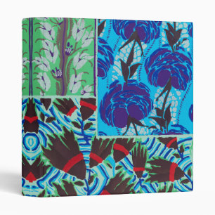 Classeur Art floral bleu et vert maximaliste vibrant
