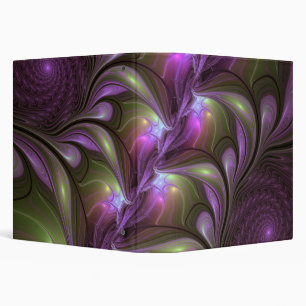 Classeur Art fractal abstrait violet pourpre kaki coloré