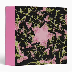 Classeur Art fractal Achillea rose et noir 2