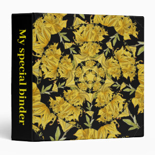 Classeur Art fractal azaléen jaune et noir