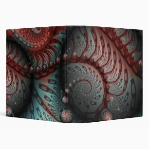 Classeur Art fractal fantaisiste abstrait vibrant Brun Bleu