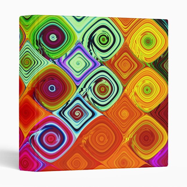 Classeur Art Fractal mosaïque (Devant/Côté)