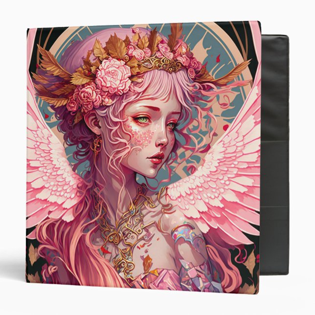 Classeur Art Imaginaire rose Fairy Angel (Devant/Intérieur)