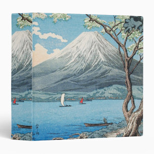 Classeur Art japonais vintage du mont Fuji et du lac Yamana