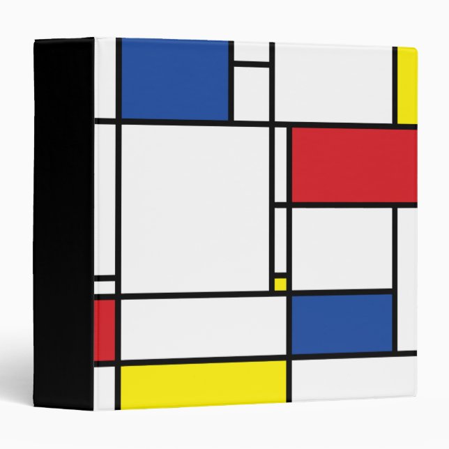 Classeur Art Moderne Géométrique Minimaliste De Stijl Mondr (Devant/Côté)