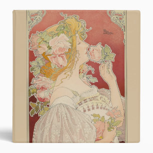 Classeur Art Nouveau Belle Époque Dame Roses Livemont