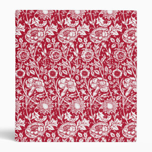 Classeur Art Nouveau Carnation Damask, rouge et blanc