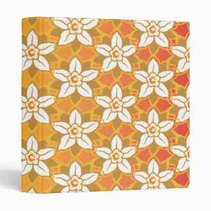 Classeur Art Nouveau jaune Jonquil papier peint fleuri damé