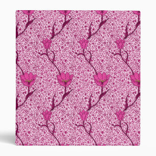 Classeur Art Nouveau Tulipe Damas, Vin et Fuchsia Rose