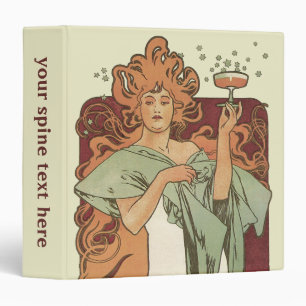 Classeur Art Nouveau vintage, Champagne par Alphonse Mucha