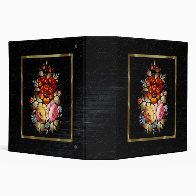 Classeur Art populaire floral coloré (Arrière-plan)