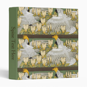 Classeur Art vintage perroquet cacatoès vert sauge magnolia