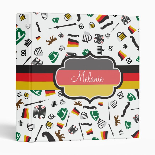 Classeur Articles allemands avec le drapeau de l'Allemagne (Devant/Côté)
