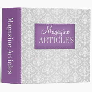 Classeur Articles de magazine pourpres et gris de damassé