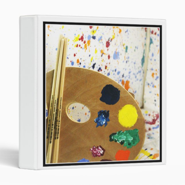 Classeur Artistes Peinture Splatter et Palette de Peinture (Devant/Côté)