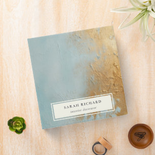 Classeur Artistique classique Aqua Blue Gold Paint Texture
