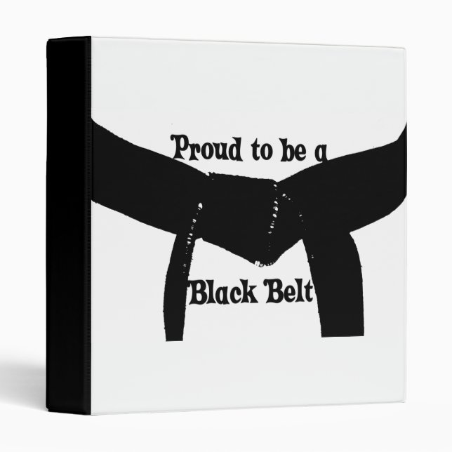Classeur Arts martiaux fiers d'être une ceinture noire (Devant/Côté)